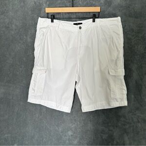 White Cargo Linen Blend Shorts with Side Pockets size 42 Spring Summer Beach